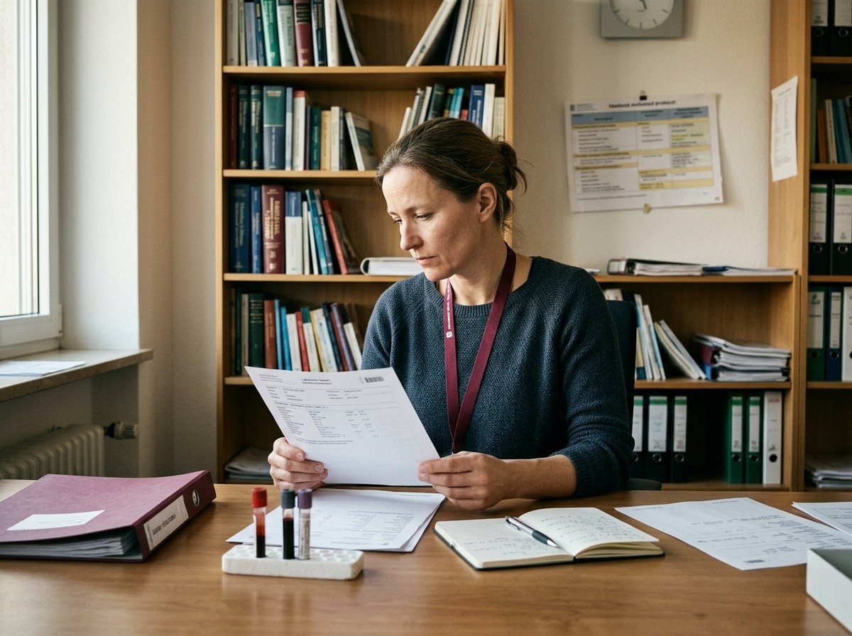 Ärztin bei der Auswertung von Patientenergebnissen